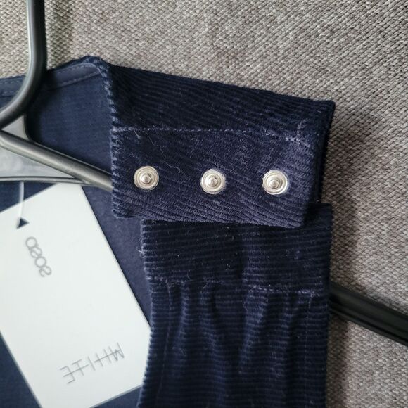 ASOS WHITE Size 4 Blue Corduroy Ankle Crop Jumpsuit 838 - Picture 3 of 11